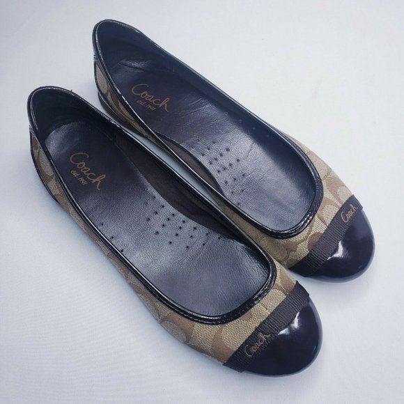 Coach Cecile Signature & Patent Leather Flats - Picture 2 of 10
